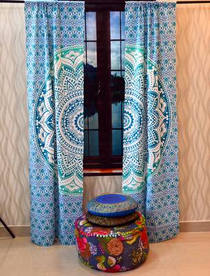 Mandala Window Tab top Curtains Drape Balcony Room Decor Curtain Boho Set Ethnic Windows & Panels Set Tab Top Curtains 3