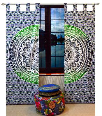 Indian Mandala Tab top Curtains Set Decorative Indian Tab Top Curtains Mandala Curtains for Bedroom 2