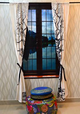 Indian Tab top Curtain Mandala Curtains, 2 Panel Set Mandala Curtain Tab top Curtains, Drapes & Valances, Window Curtain 3