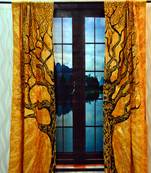 Mandala Door Tab top Curtains Indian Drape Balcony Room Decor Curtain Boho Set Ethnic Window Treatments & Panels Set