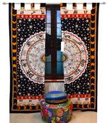 Indian Tab top Curtain Mandala Curtains, 2 Panel Set Mandala Curtain Tab top Curtains, Drapes & Valances, Window Curtain