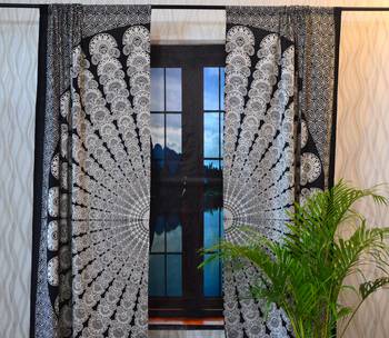 Indian Mandala Curtains Set Decorative Indian Tab Top Curtains Mandala Curtains for Bedroom Two Panel Curtains 1