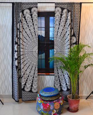 Indian Mandala Curtains Set Decorative Indian Tab Top Curtains Mandala Curtains for Bedroom Two Panel Curtains 2