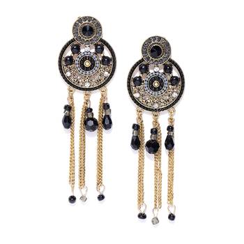 Black crystal earrings 1