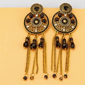 Black crystal earrings 3