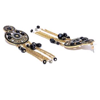 Black crystal earrings 4