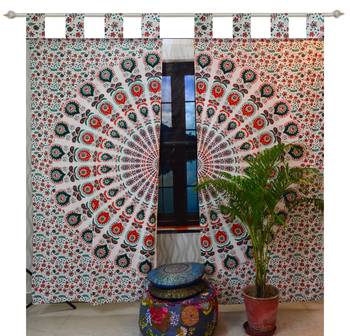Indian Mandala Tab top Curtains Set Decorative Indian Tab Top Curtains Mandala Curtains for Bedroom 1