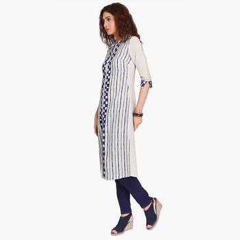 Grey embroidered polyester stitched kurtas and kurtis 2