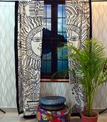 Indian Tab top Curtain Mandala Curtains, 2 Panel Set Mandala Curtain, Tapestry, Drapes & Valances, Window Curtain