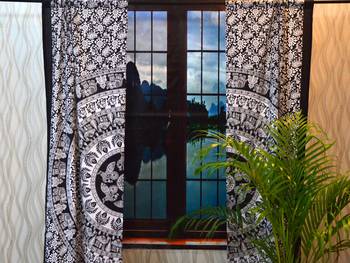 Indian Mandala Curtains Set Decorative Indian Tab top Tapestry Tab Top Curtains Mandala Curtains for Living room 2