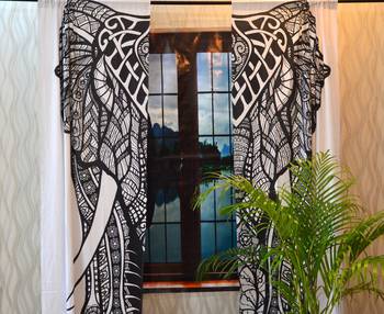Indian Tab top Curtain Mandala Curtains, 2 Panel Set Mandala Curtain, Tapestry, Drapes & Valances, Window Curtain 3