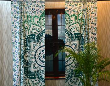 Indian Mandala Tab top Curtains Set Decorative Indian Tab Top Curtains Mandala Curtains for Bedroom 3