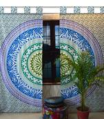 Mandala Window Tab top Curtains Indian Drape Balcony Room Decor Curtain Boho Set Ethnic Window Treatments & Panels Set