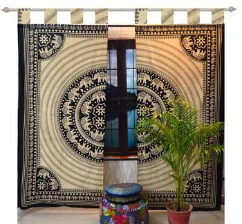 Indian Mandala Tab top Curtains Set Decorative Indian Tab Top Curtains Mandala Curtains for Bedroom 1
