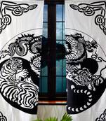 Indian Mandala Curtains Set Decorative Indian Tab Top Curtains Mandala Curtains for Bedroom Two Panel Curtains