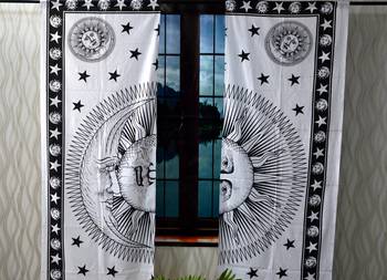 Mandala Window Tab top Curtains Drape Balcony Room Decor Curtain Boho Set Ethnic Windows & Panels Set Tab Top Curtains 1