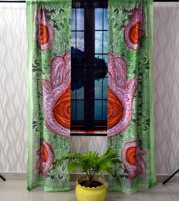 Indian Mandala Curtains Set Decorative Indian Tab Top Curtains Mandala Curtains for Bedroom Two Panel Curtains 2