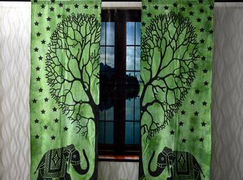 Indian Mandala Tab top Curtains Set Decorative Indian Tab Top Curtains Mandala Curtains for Bedroom 1