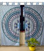 Mandala Door Tab top Curtains Indian Drape Balcony Room Decor Curtain Boho Set Ethnic Window Treatments & Panels Set