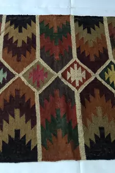 Handmade Wool Jute Kilim Rugs Small Vintage RUG  90''x150'' CM  Turkish Yasthik Kilim