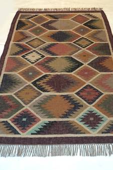 moroccan Geometric Traditional Door Mat, Bathroom Mat, Kitchen Mat Beautiful Jute Wool Rug