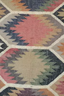 moroccan Geometric Traditional Door Mat, Bathroom Mat, Kitchen Mat Beautiful Jute Wool Rug