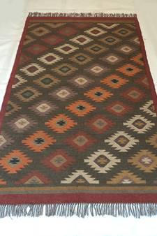 Antique Traditional Porch Designer Mat, Multi Coloured Floor Dining Jute Wool Rug