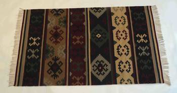Fantastic Decor Multi Colour Wool Cotton Turkish Kilim Room Mat Size 3x5 Feet 4
