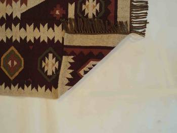 Geometric Old Banjara Designer Wool Cotton Kilim Rug Carpet Size 5x8 Feet Carpet 2