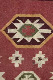 Geometric Old Banjara Designer Wool Cotton Kilim Rug Carpet Size 5x8 Feet Carpet