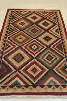 Banjara tribal Etching Beautiful Wool Cotton Kilim Carpet