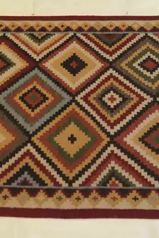 Banjara tribal Etching Beautiful Wool Cotton Kilim Carpet