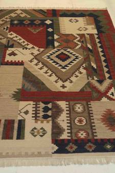 Attractive Hand Woven Multi Color  Wool Cotton Kilim Area Rug