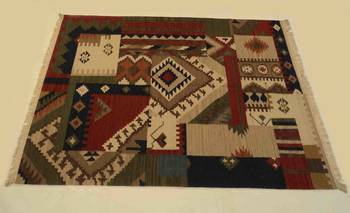 Attractive Hand Woven Multi Color  Wool Cotton Kilim Area Rug 4