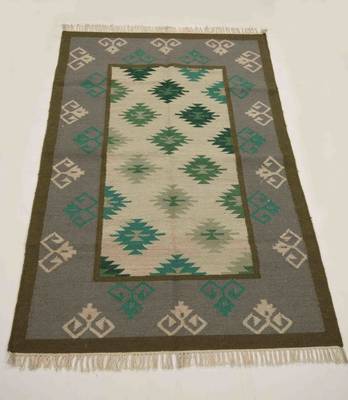 Handmade Tribal persian Wool Cotton Kilim Rug Flower Designer Carpet 1