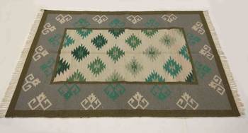 Handmade Tribal persian Wool Cotton Kilim Rug Flower Designer Carpet 2