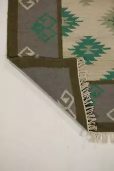 Handmade Tribal persian Wool Cotton Kilim Rug Flower Designer Carpet