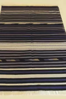 Hand Woven Cotton Zari Silver Kilim Area Rug Home Decorative Rug