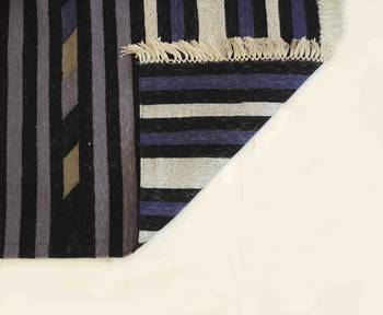 Hand Woven Cotton Zari Silver Kilim Area Rug Home Decorative Rug 2