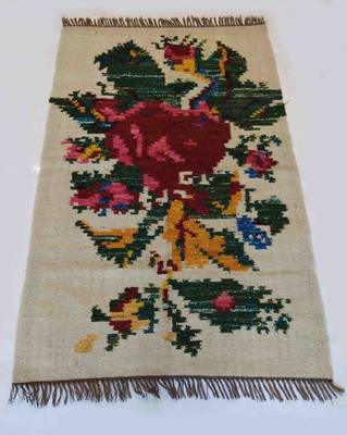 Beautiful Handmade Traditional Flower Designer Wool Silk Kilim Rug Kitchen Rug Living Rug 1