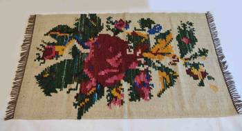 Beautiful Handmade Traditional Flower Designer Wool Silk Kilim Rug Kitchen Rug Living Rug 4