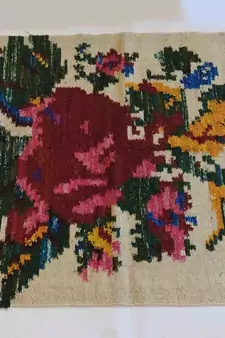 Beautiful Handmade Traditional Flower Designer Wool Silk Kilim Rug Kitchen Rug Living Rug