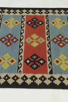 Handmade Attractive Designer Cotton Wool Kilim Area Rug Door Mat, Bedroom Rug, Living Rug