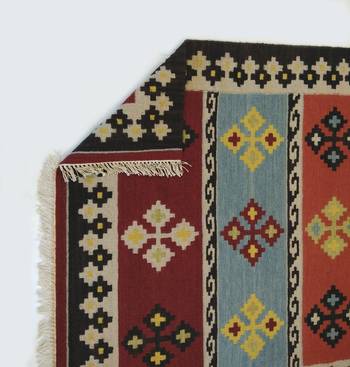 Handmade Attractive Designer Cotton Wool Kilim Area Rug Door Mat, Bedroom Rug, Living Rug 4