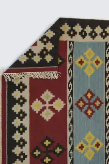 Handmade Attractive Designer Cotton Wool Kilim Area Rug Door Mat, Bedroom Rug, Living Rug