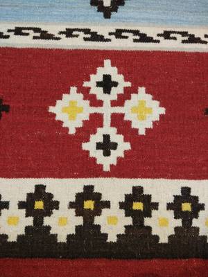 Handmade Traditional Multi Coloured Wool Cotton Kilim Area Rug Carpet 2