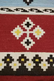 Handmade Traditional Multi Coloured Wool Cotton Kilim Area Rug Carpet