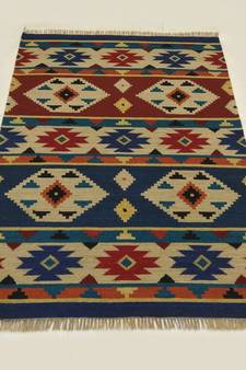 Banjara Etching Designer Wool Cotton Kilim Rug  Door Mat, Kitchen Mat, Living Room Mat, Bedroom Mat,