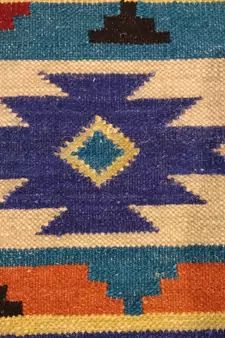 Banjara Etching Designer Wool Cotton Kilim Rug  Door Mat, Kitchen Mat, Living Room Mat, Bedroom Mat,