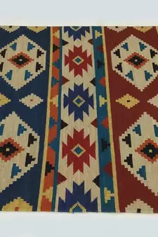 Banjara Etching Designer Wool Cotton Kilim Rug  Door Mat, Kitchen Mat, Living Room Mat, Bedroom Mat,